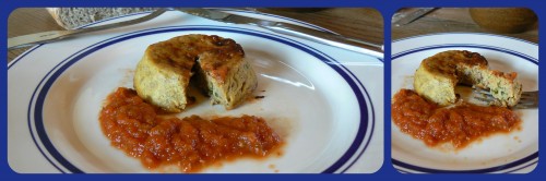 gâteau de foie de volaille, sauce tomates, producteur